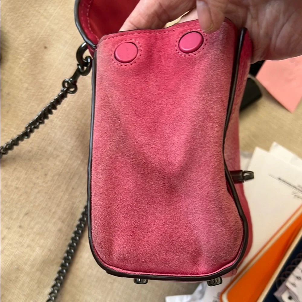 Coach Faye Pebbled Pink Leather/SuedeCrossbody Bag EUC-022